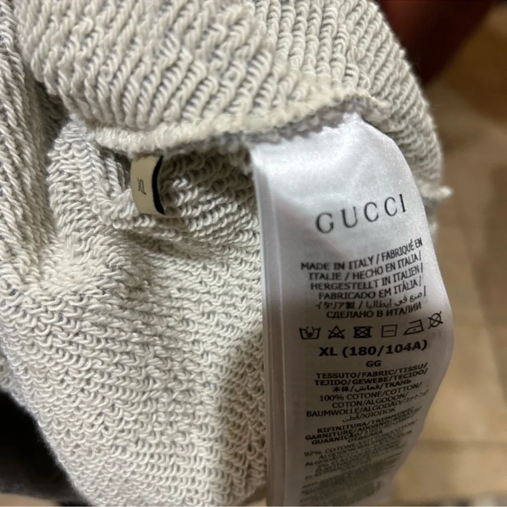 Men’s Gucci interlocking G felted, cotton jersey hoodie size XL made in Italy
